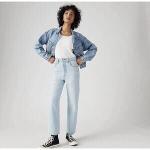 Levis Ribcage Jeans Womens 26 High Rise Straight Ankle Button Fly Denim Pants